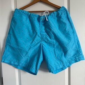 Southern Tide Men’s Fish Blue Swim Trunks Water Shorts Size XL